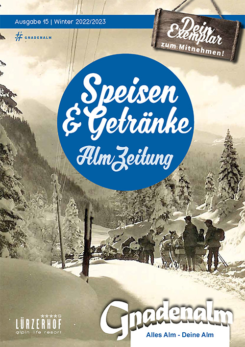 Speisekarte Gnadenalm Winter 2023